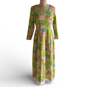Neon Pastels Vintage Maxi Dress
